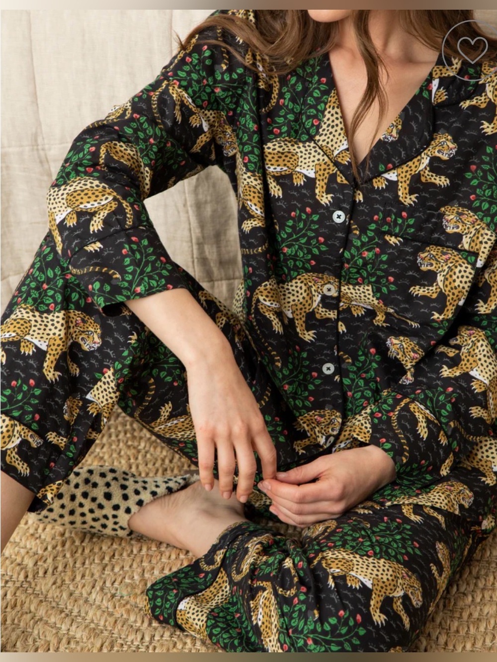 Printfresh Bagheera Long PJ Set in Ink. Size XS